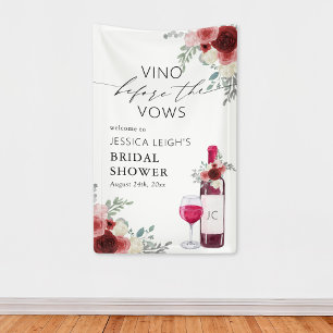 Vino Before the Vows Rotwein-Willkommensschild Banner