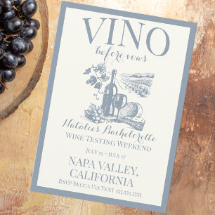 Vino Before Vows Bach Custom Weinkeller Bacheloret Einladung