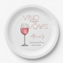 Vino Before Vows Bachelorette / Brautparty Pappteller