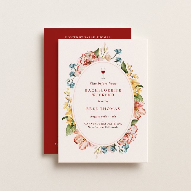 Vino Before Vows Bachelorette Weekend Einladung (Von Creator hochgeladen)