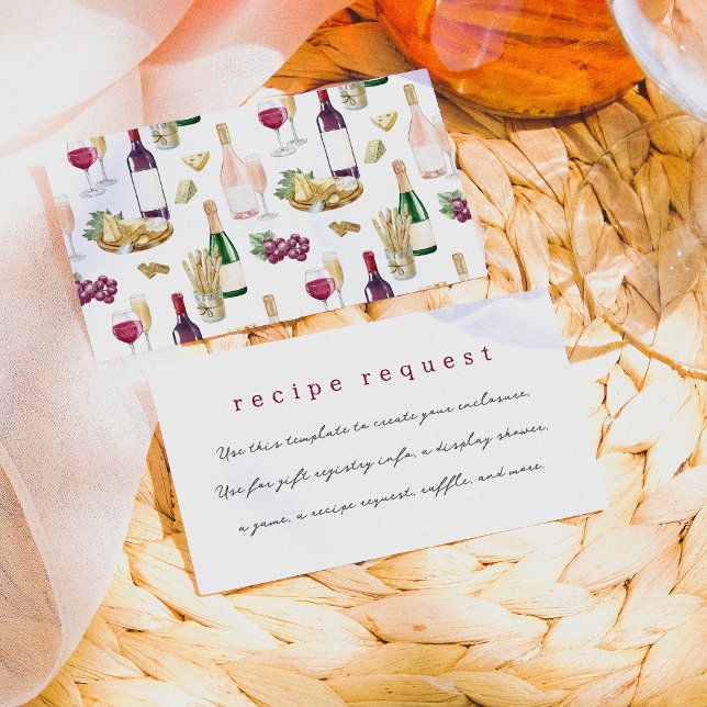 Vino Before Vows Brautparty Begleitkarte (Card Front & Back Mock-up)