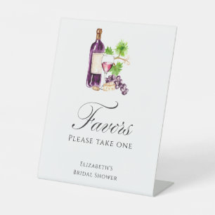 Vino Before Vows Brautparty-Geschenke Skript Dekor Sockelschild