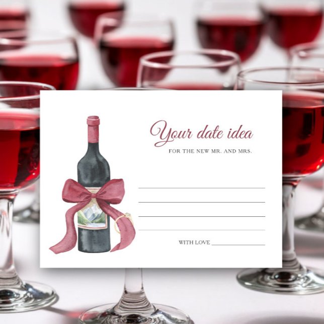 Vino before Vows Bridal shower Date night ideas Begleitkarte (Von Creator hochgeladen)