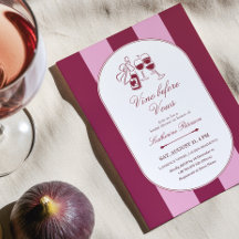 Vino Before Vows Bridal Shower Invitation