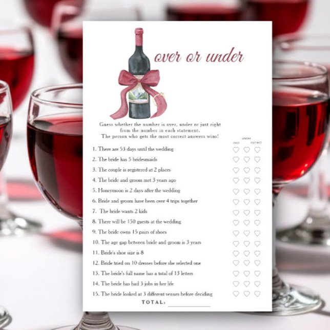 Vino before Vows Bridal shower Over or under game (Von Creator hochgeladen)