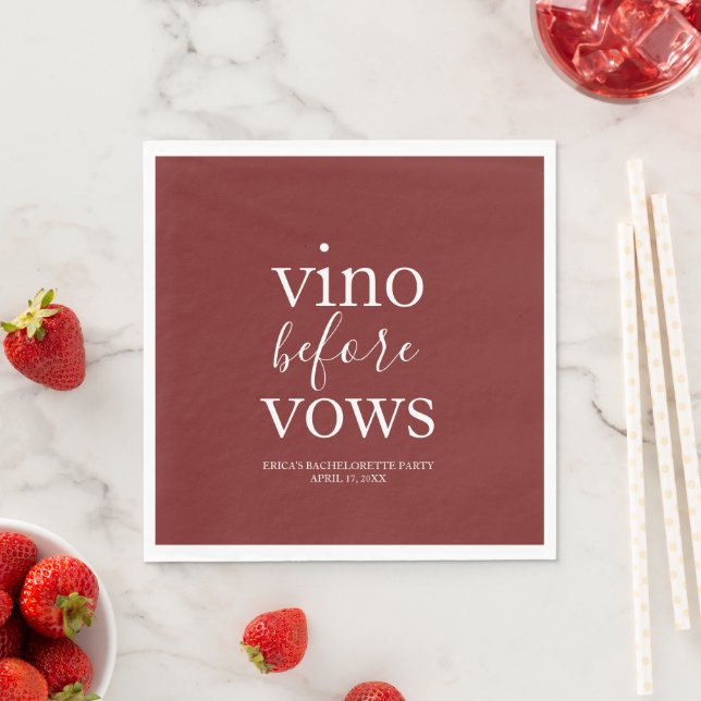 Vino Before Vows Burgundy Red Napkins Serviette (Beispiel)
