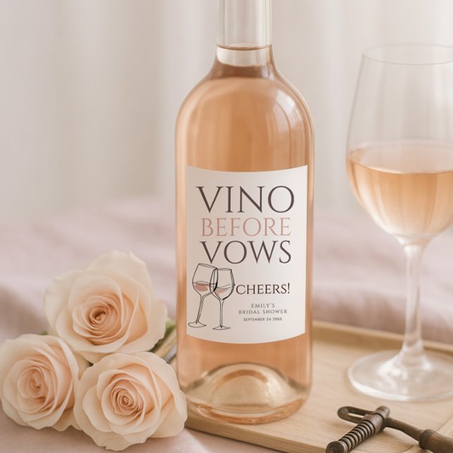 Vino Before Vows Doodle Wein Prost Junggesellinnen Weinetikett (Von Creator hochgeladen)