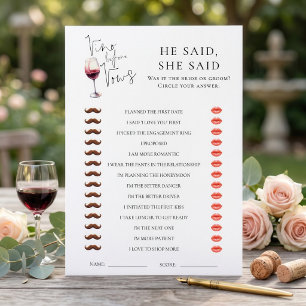 Vino Before Vows He She Said Brautparty-Karte Einladung