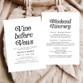 Vino Before Vows | Minimal Retro Bachelorette Einladung