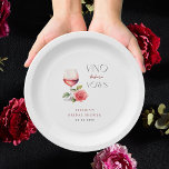 Vino Before Vows Pink Wine Theme Bridal Shower Pappteller<br><div class="desc">Celebrate your bridal shower with these cute paper plates,  featuring watercolor wine glass with rose and custom text of your choice. Easily add your details by clicking on the "personalize" option.</div>