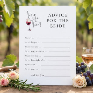 Vino Before Vows Rat für die Braut Brautparty-Kart Einladung