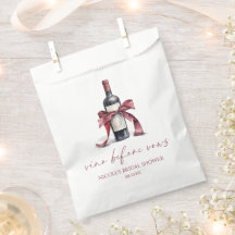 Vino Before Vows Red Wine Flasche Bow Brautparty