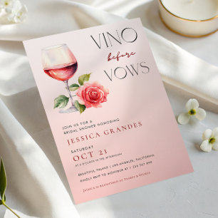 Vino Before Vows Rosa Brautparty zum Thema Wein Einladung