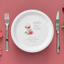Vino Before Vows Rosa Brautparty zum Thema Wein Pappteller