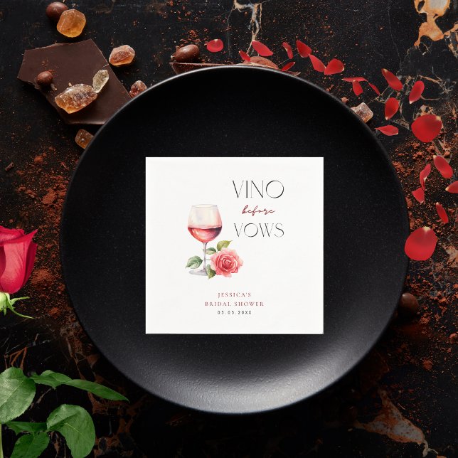 Vino Before Vows Rosa Brautparty zum Thema Wein Serviette (Von Creator hochgeladen)