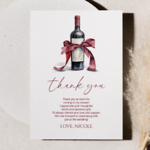 Vino Before Vows Rotweinflaschen-Schleife Brause S Dankeskarte