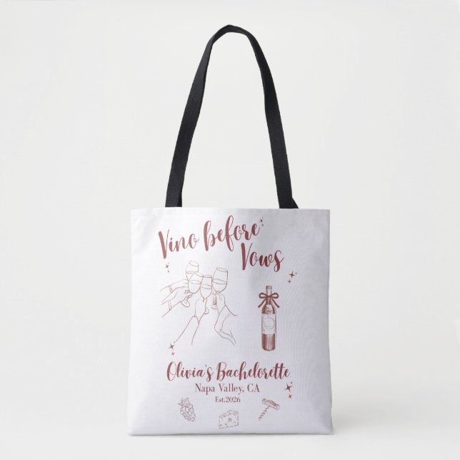 Vino Before Vows Schild Tasche (Vorderseite)