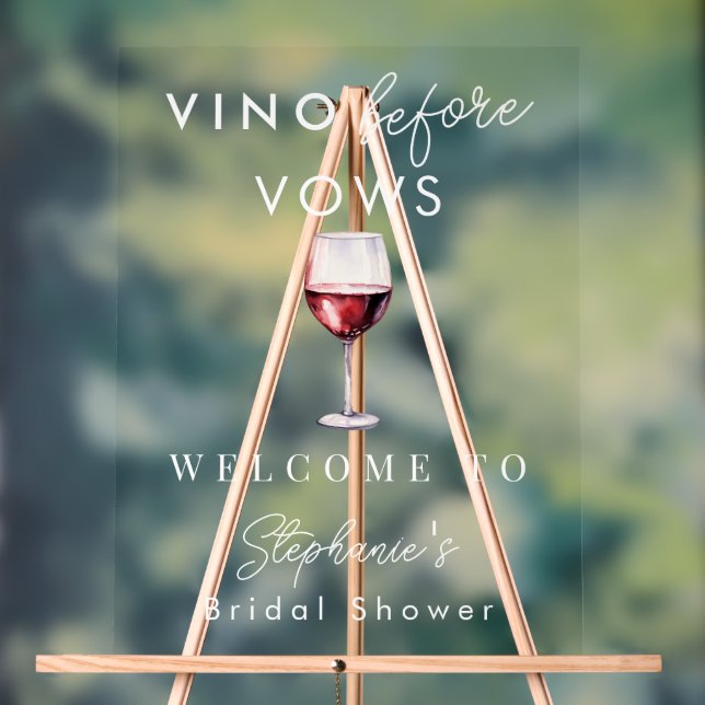 Vino Before Vows Signe de Bienvenue Clair pour une (Neutre)