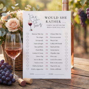 Vino Before Vows Spiel für Brautparty-Karte Einladung