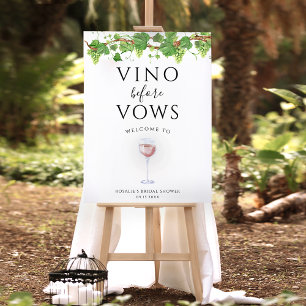 Vino Before Vows Vine Fête des mariées Affiche de