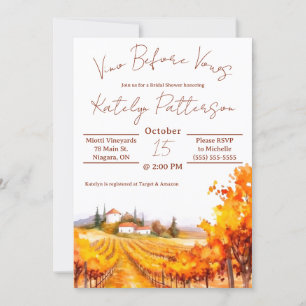Vino Before Vows, Weinberg Brautparty Einladung