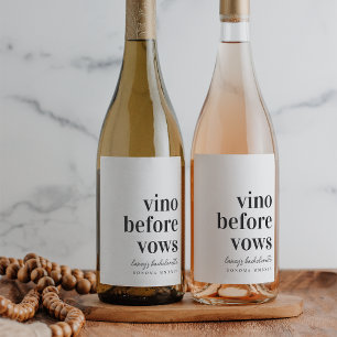 Vino Before Vows Weinland Junggesellinnen-Abschied Weinetikett