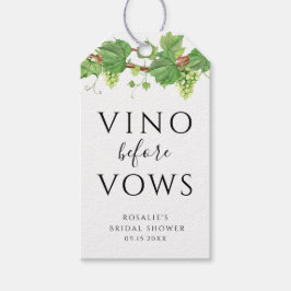 Vino Before Vows Weinthema Brautparty Geschenkanhänger