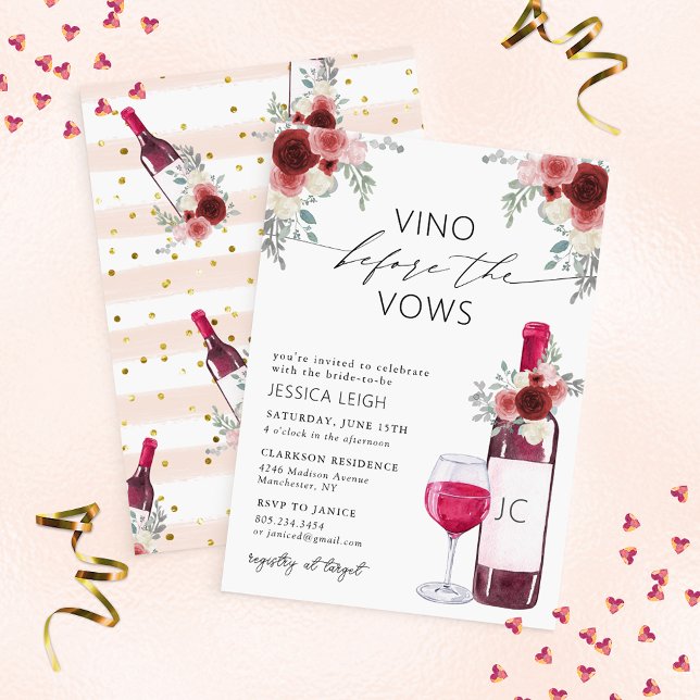 Vino Before Vows Wine Bridal Dusche Einladung (Von Creator hochgeladen)
