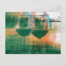 Vino sur carte postale verte