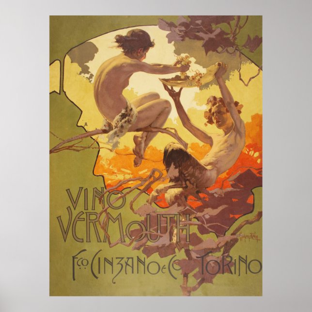 Vino Vermouth - Italienische Vintage Ad Poster (Vorne)