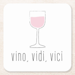 vino, vidi, vici - weinliebhaber rechteckiger pappuntersetzer