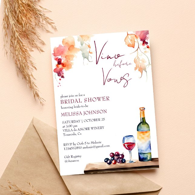 Vino vor dem Gelöbnis Brautparty Einladung (Vino before vows winery bridal shower template invitation digital download winery vineyard bridal)
