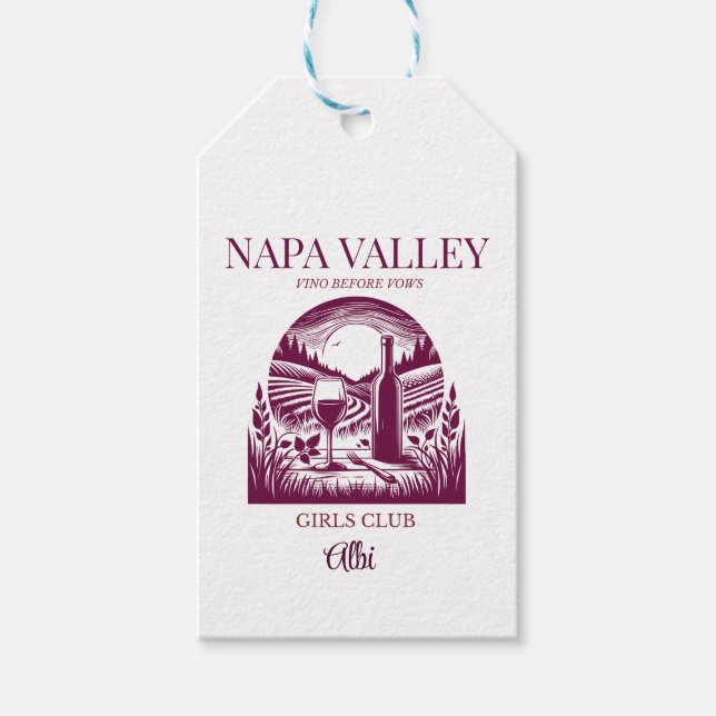 Vino vor dem Gelöbnis Napa Tal Geschenkanhänger (Vorderseite)