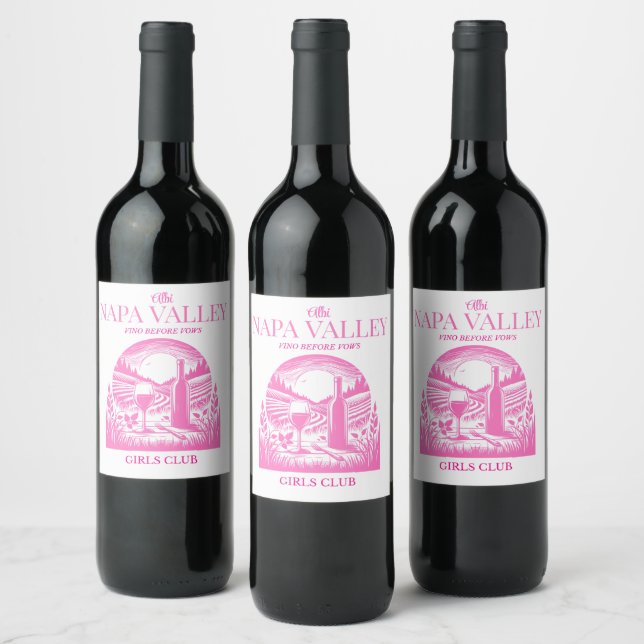 Vino vor dem Gelöbnis Napa Tal rosa Weinetikett (Flaschen)