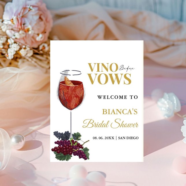 Vino Vor dem Vows-Brautparty Begrüßungszeichen Sockelschild (Von Creator hochgeladen)
