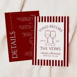 Vino vor den Vows Bachelorette Weekend Einladung