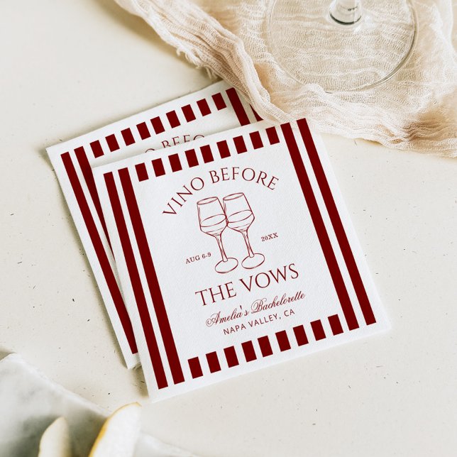 Vino vor den Vows Bachelorette Weekend Serviette (Von Creator hochgeladen)