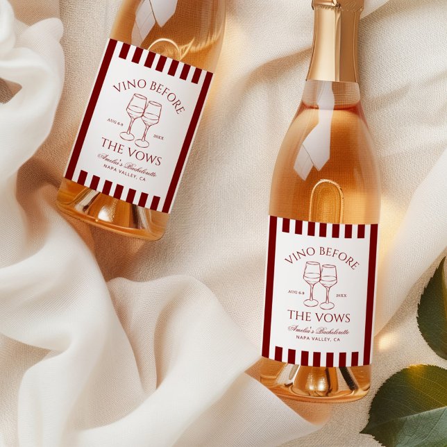 Vino vor den Vows Bachelorette Weekend Weinetikett (Von Creator hochgeladen)