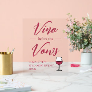 Vino Vor den Vows Brautparty/Bachelorette Acrylschild
