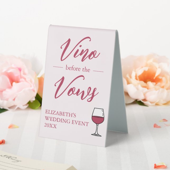 Vino Vor den Vows Brautparty/Bachelorette Tischaufsteller (In Situ (Hochzeit))