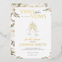 Vino vor Vows Gold White Floral Brautparty