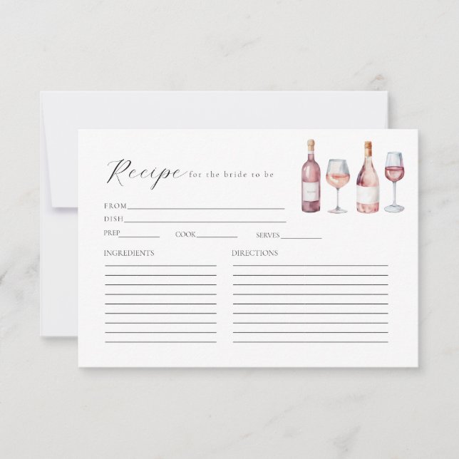 Vino vor Vows Rezept Card herunterladen Einladung (Vorderseite)