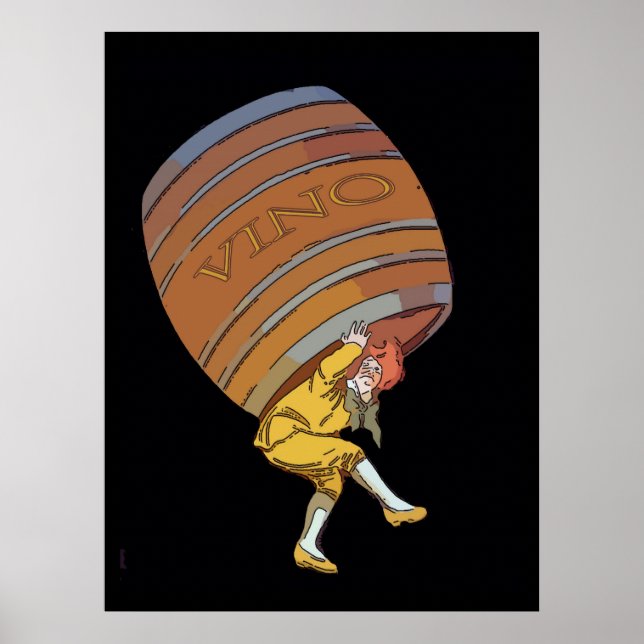 Vino Wine Barrel Poster (Vorne)
