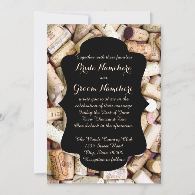 Vins Corks Invitations de mariage (Devant)