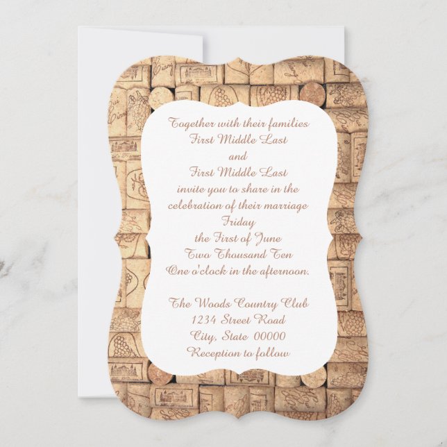 Vins Corks Invitations de mariage (Devant)