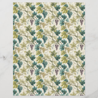 Vins feuilles et raisins tomber scrapbook papier v