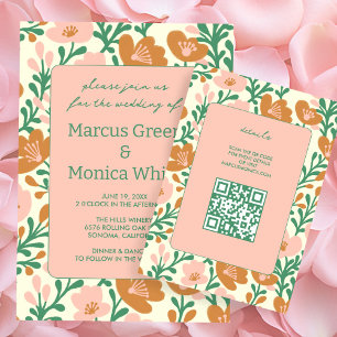 Vins fleurs sauvages vert rose MODÈLE personnalisé