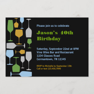 Vins Invitation à la fête d'anniversaire