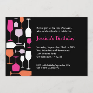 Vins Invitation à la fête d'anniversaire