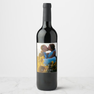 Vins mariage Faveurs Étiquettes avec photo